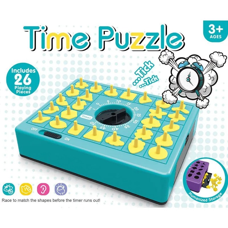 Board Game Anak - Kinderen Tijdsbordpuzzel Educatief Tafelspel Hape Matching